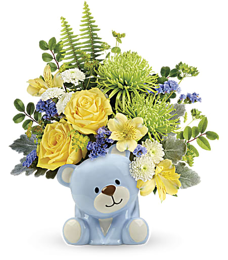 Joyful Blue Bear Bouquet from Rees Flowers & Gifts in Gahanna, OH